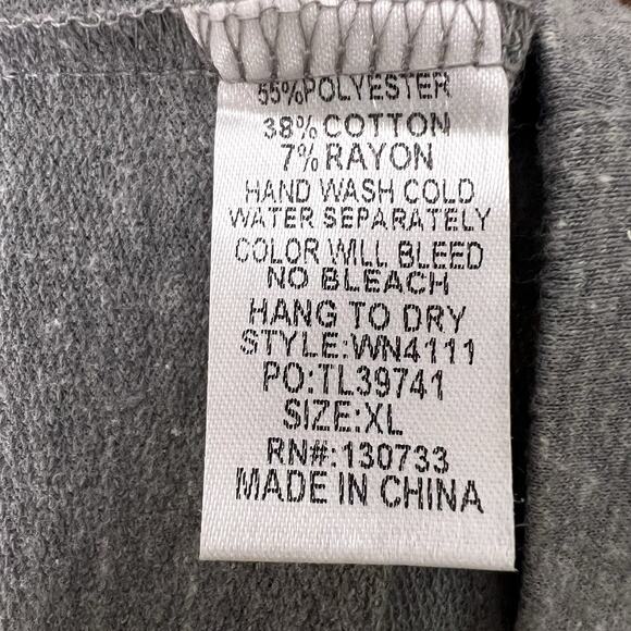 Umgee Short Sleeve T Shirt Dress Embroidered Floral Sz XL Gray Boho Loungewear - Picture 9 of 11